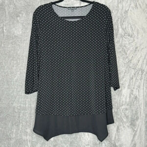 Adrianna Papell Black and White Polka Dot Blouse